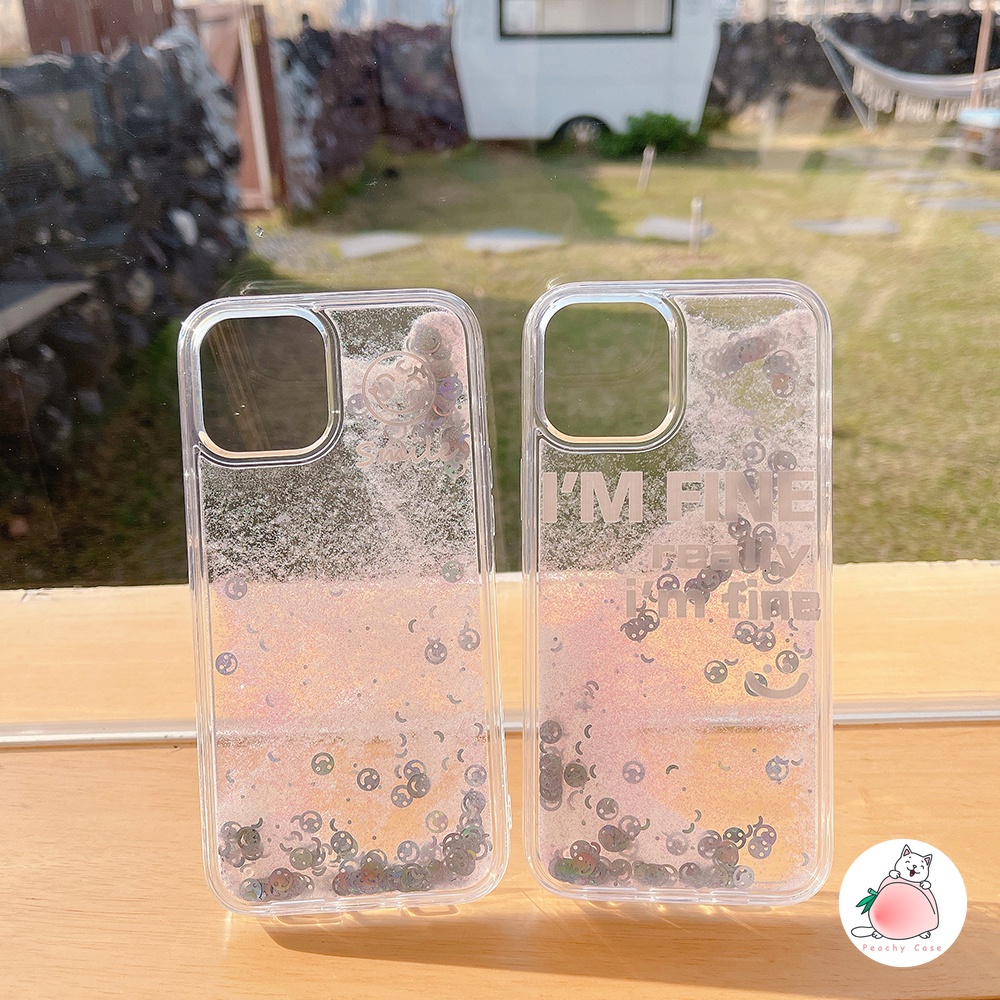 Ốp Điện Thoại PC Cứng Trang Trí Kim Tuyến Hình Mặt Cười Cho IPhone 14 13 12 Pro Max 11 Xr 7plus 6 8 Plus Xr Xs Max X