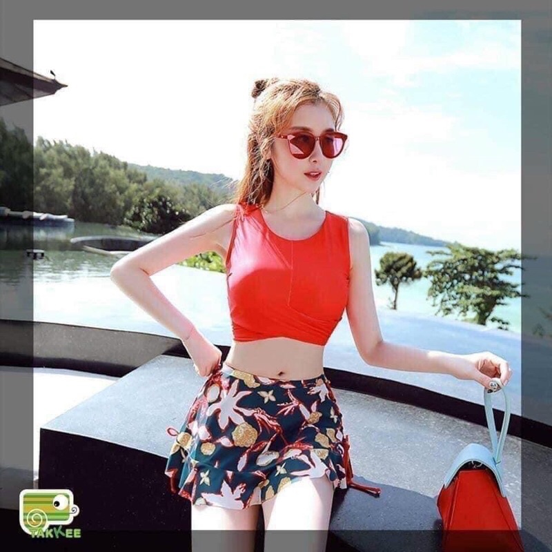 Set bộ tắm biển cao cấp có đệm ngực gồm áo , quần, váy