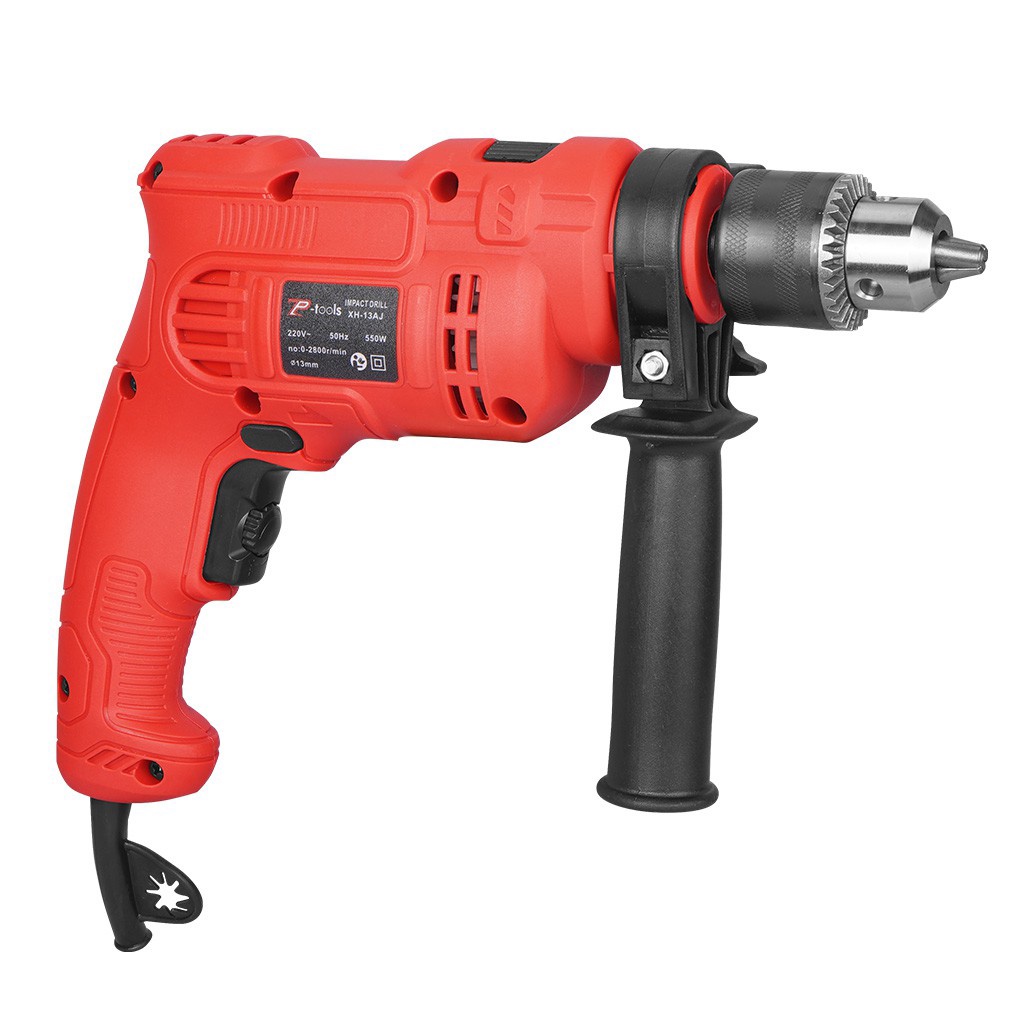 Máy khoan điện đầu 13ly công suất 550W, 2 chế độ khoan và khoan đấm. Tặng hộp đựng và phụ kiện