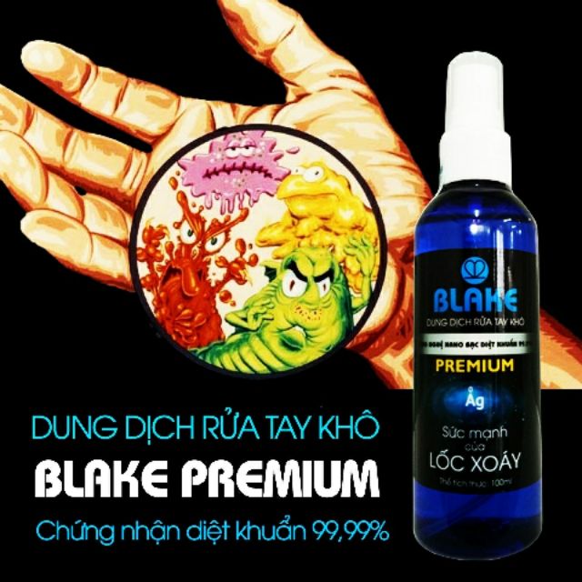 Dung dịch rửa tay khô BLAKE Premium (100mL) - Chứng nhận diệt khuẩn 99,99% | BigBuy360 - bigbuy360.vn