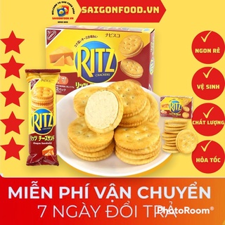 Bánh ritz crackers cheese - bánh quy kẹp phomai ritz nhật thơm béo hộp 160gr