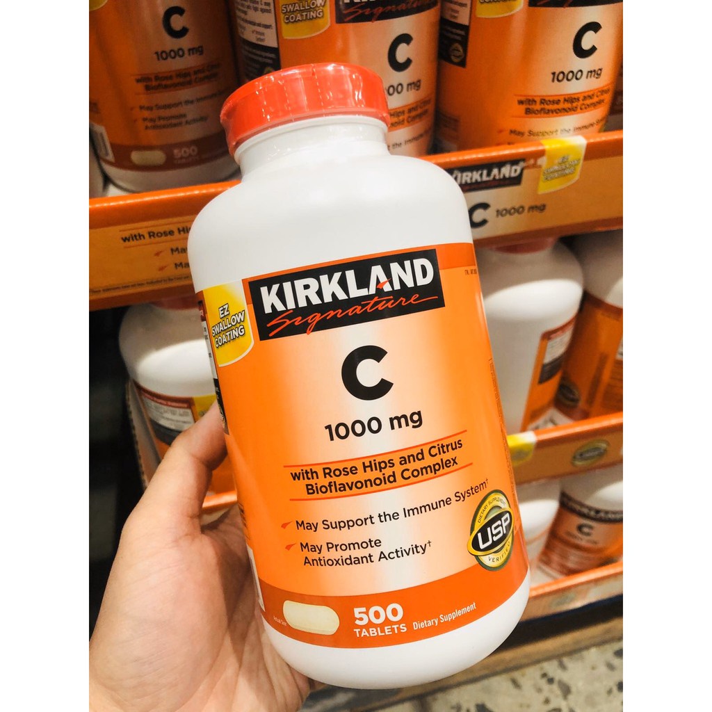 Viên Uống Bổ Sung Vitamin C 1000mg Kirkland With Rose Hips And Citrus Bioflavonoid Complex 500 Viên - Wincy Mart