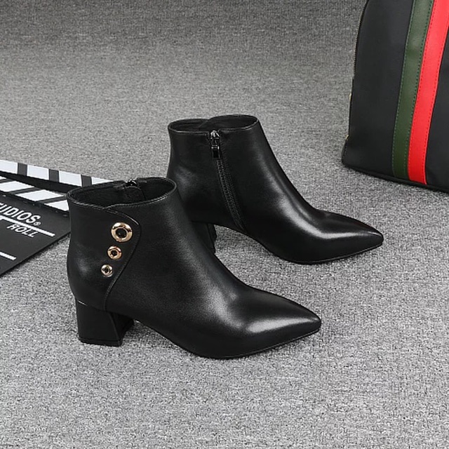 Giày Bốt nữ da khuy tròn (ảnh thật) | BigBuy360 - bigbuy360.vn