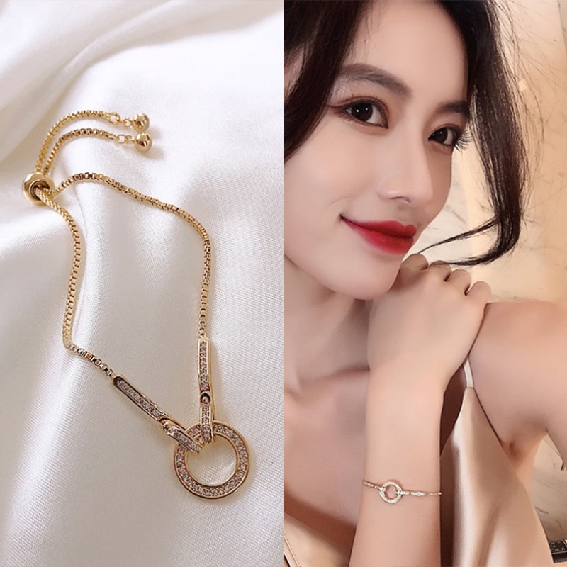 Vòng đeo tay MANYUE mặt tròn phong cách Hàn Quốc thời trang cho nữ