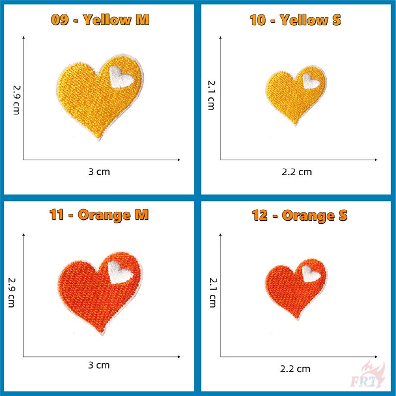 ✿ Sticker Dán Trang Trí Hình Trái Tim Nhiều Màu Sắc Xinh Xắn ✿ 1 Huy Hiệu Thêu Hình Trái Tim