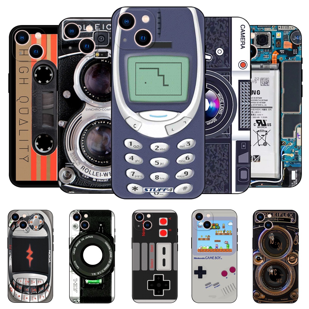 Ốp Điện Thoại Tpu Silicon Mềm Hình Máy Ảnh Cổ Điển Cho Iphone 13 Mini Pro Max