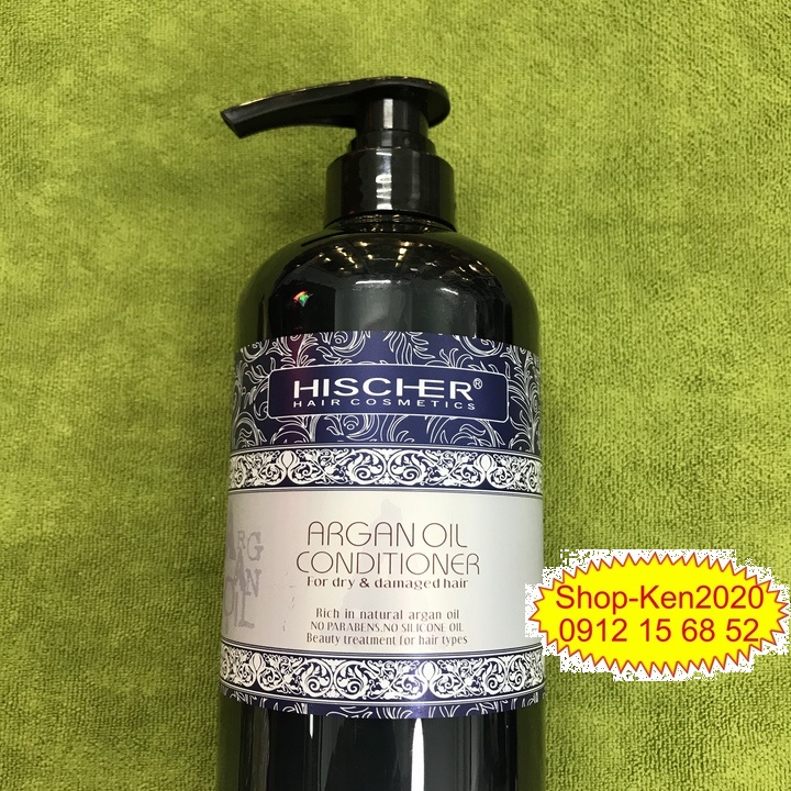 Cặp dầu gội xả Hischer Argan Oil 1000ml x2 siêu mềm mượt