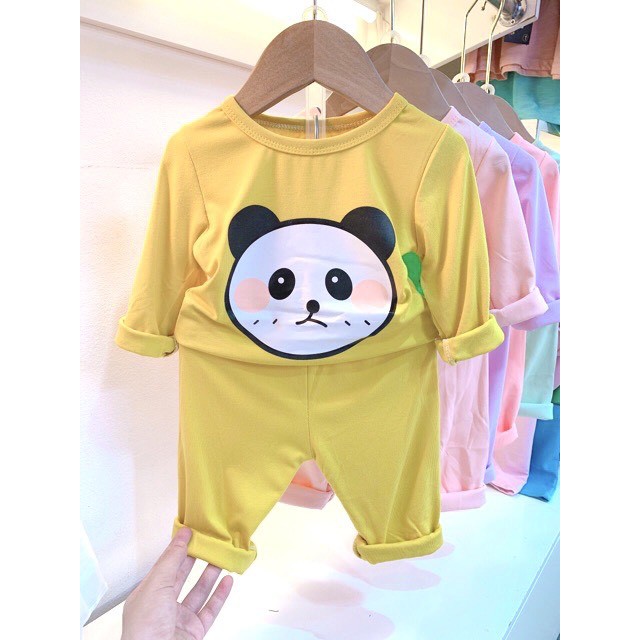 Bộ quần áo cotton dài tay in hình thú cho bé từ 8-18kg