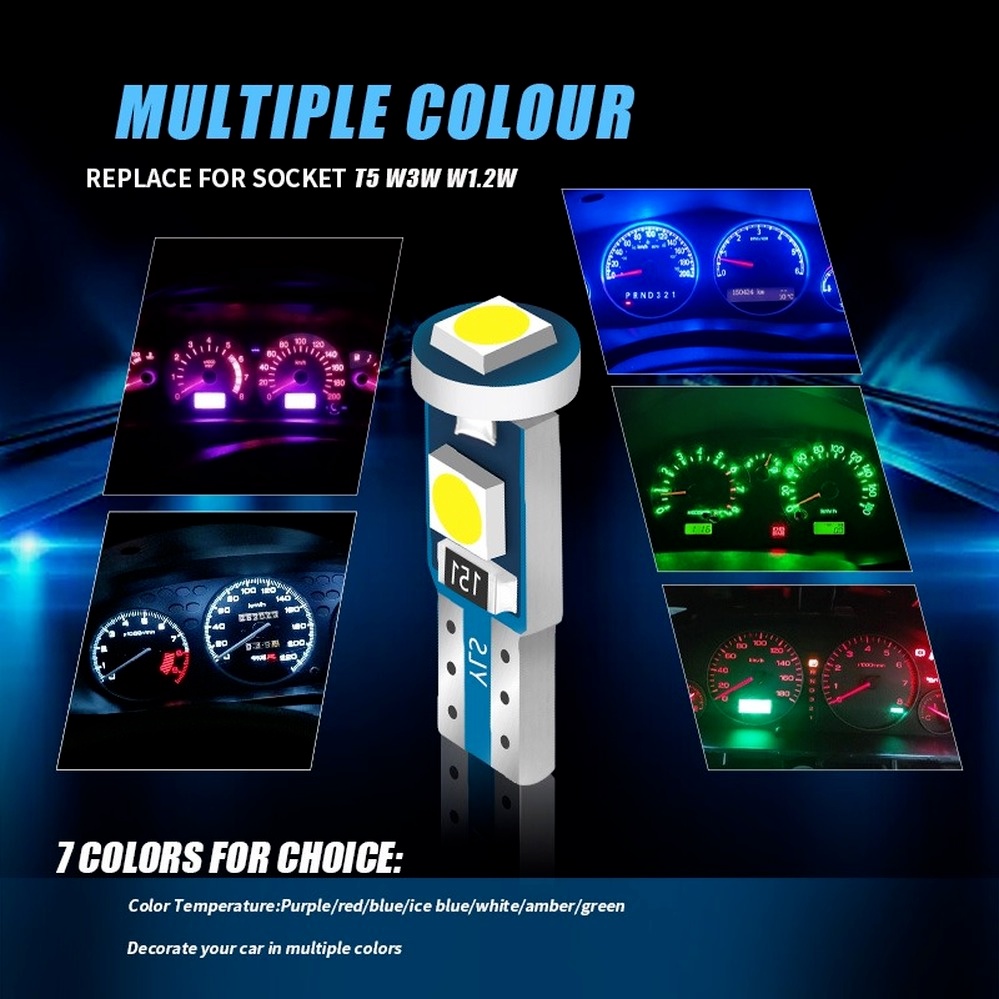 Set 10 Bóng Đèn LED T5 74 73 37 2721 Chuyên Dụng Dành Cho Ô Tô
