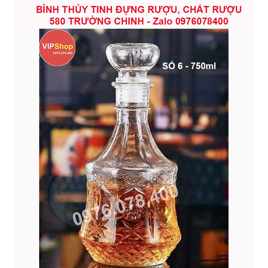 Vỏ Bình Thủy Tinh Đựng Rượu 750ml, Bình Ngâm Rượu Sang Trọng, CTT-06