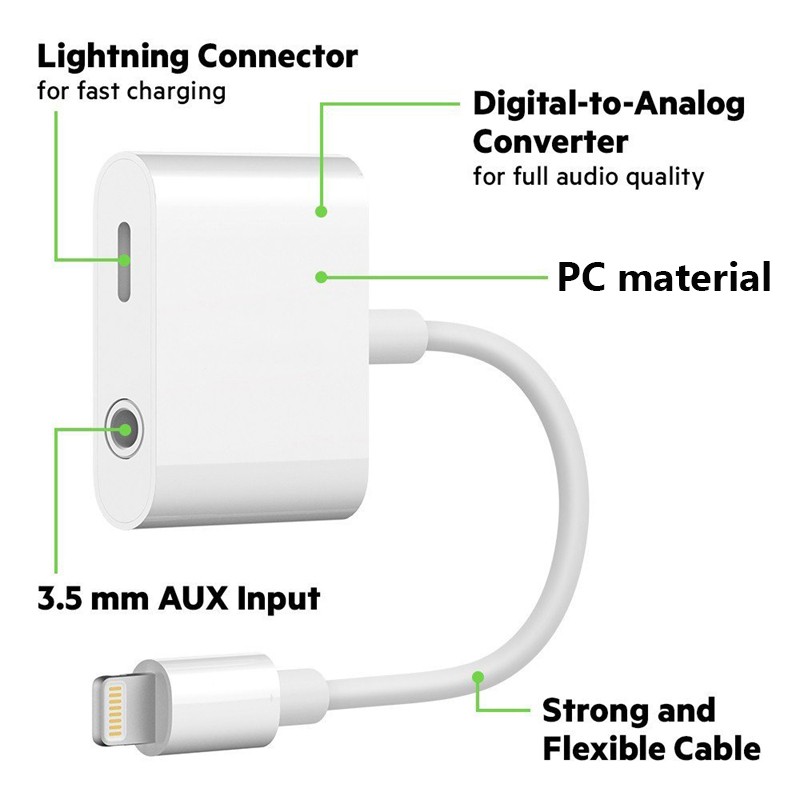 Bộ Chia Cổng Sạc Và Tai Nghe Suntaiho 2 Trong 1 Lightning Sang 3.5mm Cho Iphone Ipad