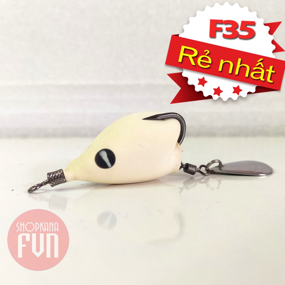 Mồi giả nhái hơi F35 mini, dài 3.5cm, siêu nhạy cá (Trị từ bú bình tới Hugo)