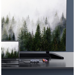 Hub Chuyển đa năng Baseus 5 in 1 (Type-C to 2xUSB3.0+HDMI+PD+TF/SD+LAN)