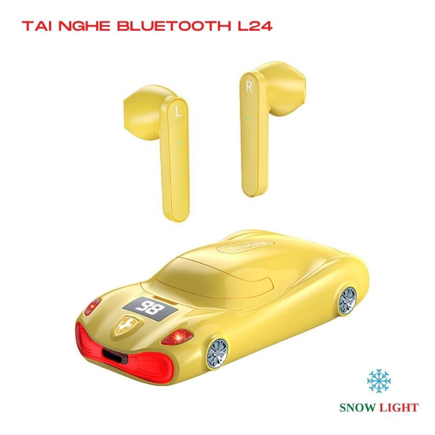 Tai Nghe Bluetooth không dây L24 Snow Light Mô hình xe ô tô độc đáo, chơi game nghe nhạc, âm thanh sắc nét, nút cảm ứng