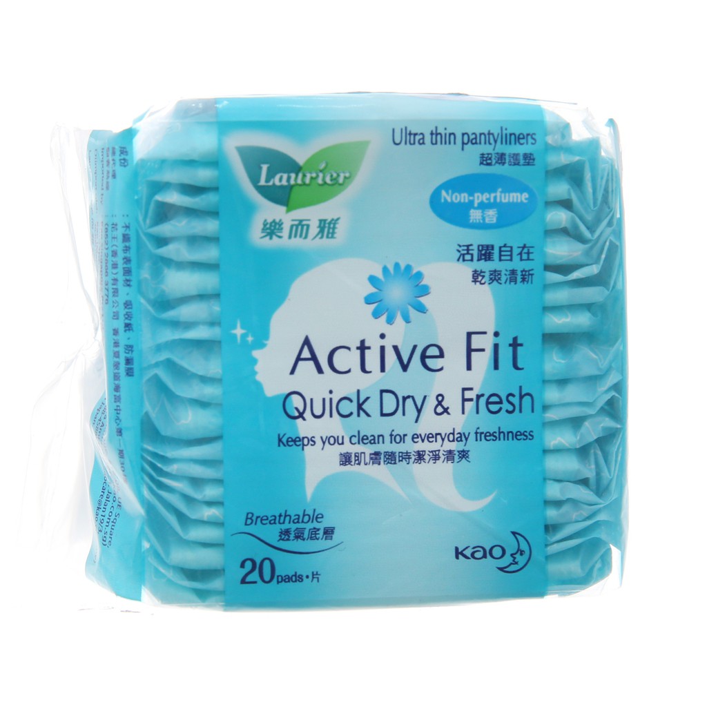 Lốc 4 gói Bvs Hằng Ngày Laurier Active Fit 20 Miếng