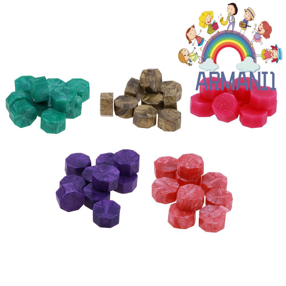 Bộ 100 hạt sáp niêm phong hình bát giác phong cách vintage