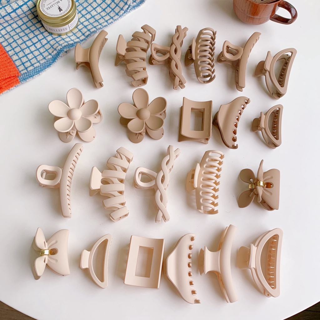 Kẹp tóc càng cua Hàn Quốc tone màu trà sữa cà phê hot trend cho nữ YOS