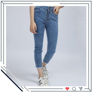 Quần jean nữ quần jean cạp cao xanh trung bình co giãn thời trang cao cấp qr10. ngocnga1_shop
