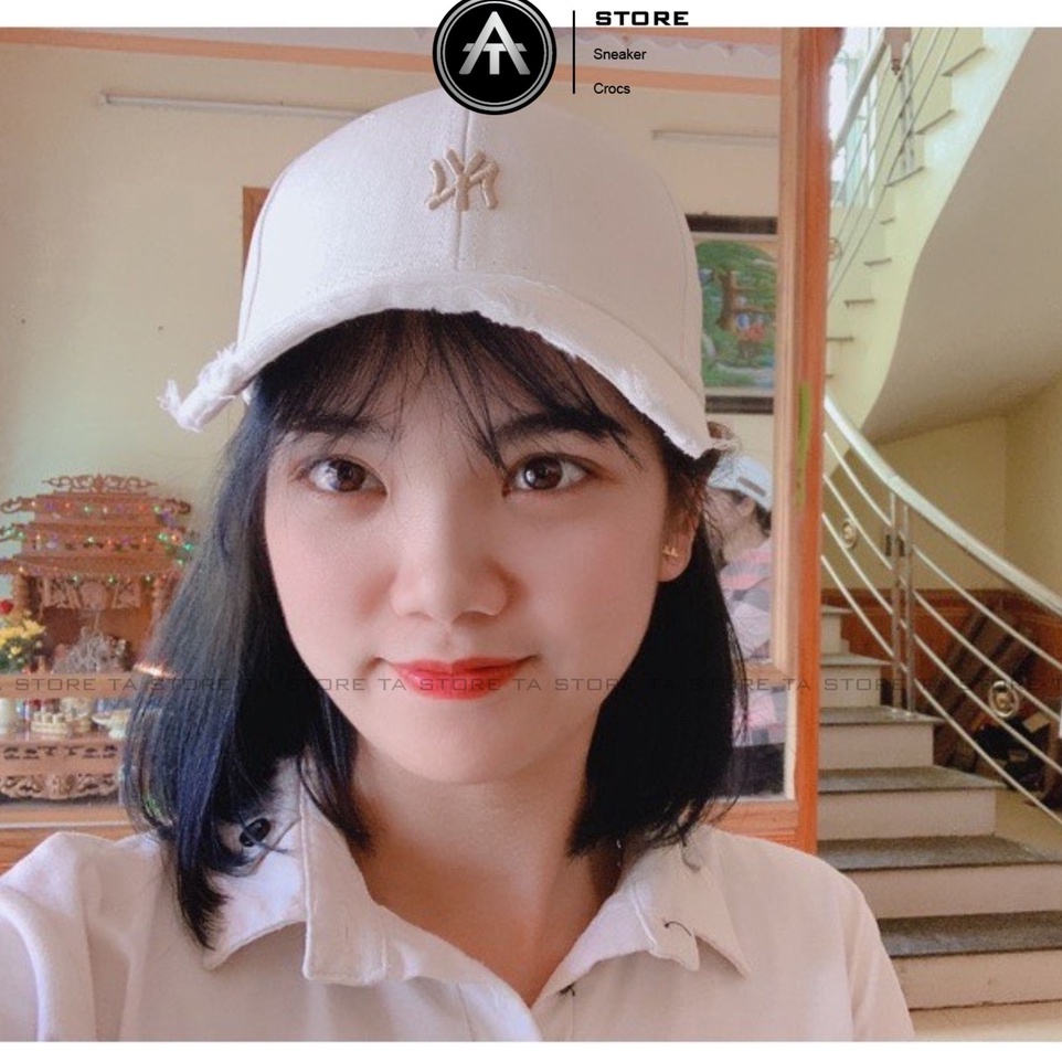 Mũ Lưỡi Trai Nón Kết Thêu Chữ NY Rách Tua Rua Chất Kaki Form Unisex Nam Nữ Phong Cách Cá Tính Hàng Loại Xịn