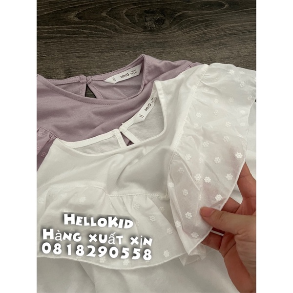 A444 - Áo thun riềm thêu hoa MNG bé gái