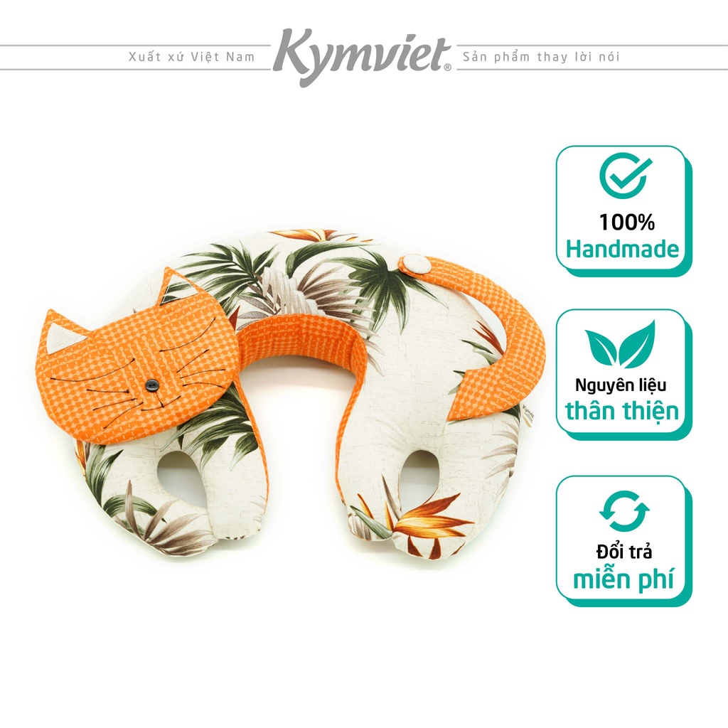 Gối Kê Cổ Chữ U Hình Mèo Kymviet Craft Cho Bé