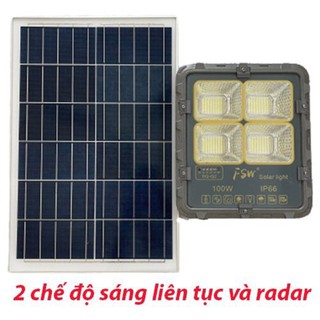 Đèn năng lượng mặt trời mẫu mới 2021 2 chế độ sáng liên tục và cảm biến radar chuyên đèn ngoài trời, đèn chống trộm