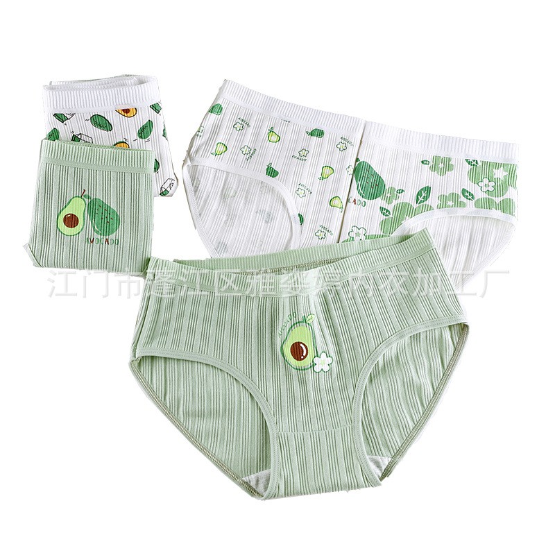 [Rẻ vô địch] Quần lót nữ cotton nhật hình quả bơ cao cấp cute dễ thương đáng yêu Q010