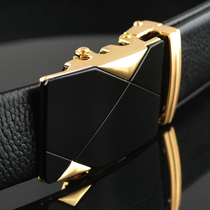 Thắt lưng nam mặt tam giác khóa kim loại mạ crom cao cấp - DLT3