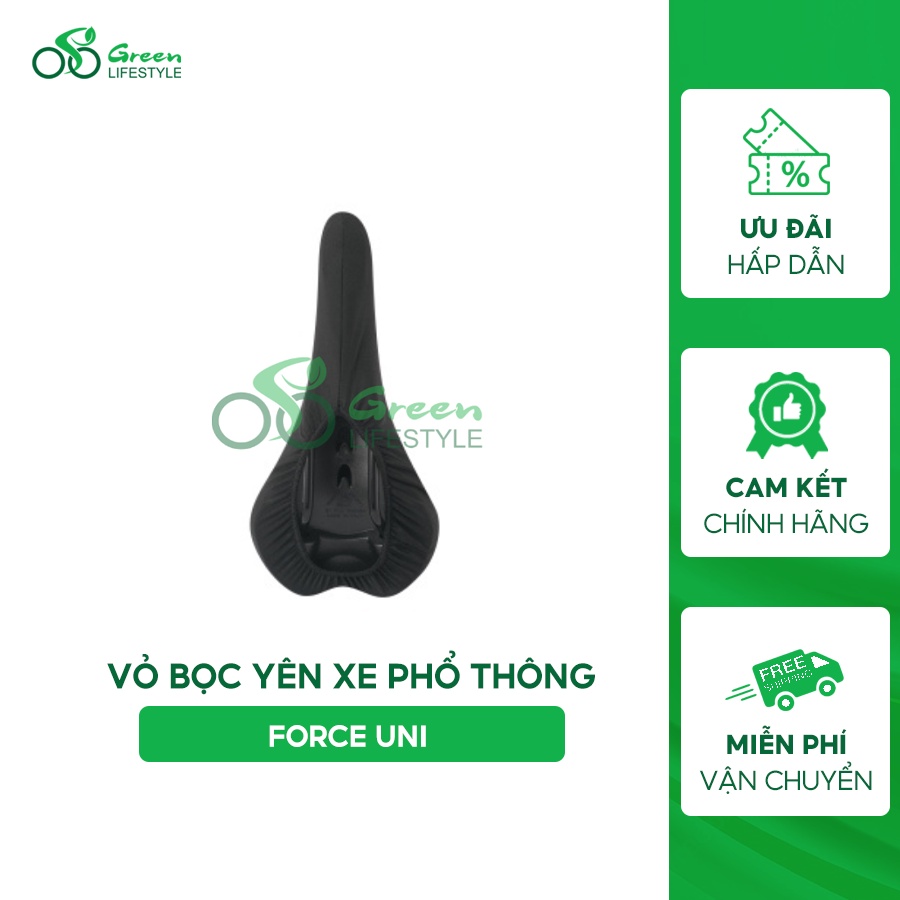 Vỏ bọc yên xe phổ thông FORCE UNI đàn hồi màu đen - Miếng bọc yên êm ái cho xe đạp thể thao