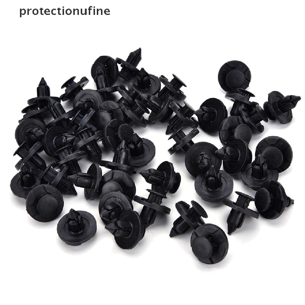 Bộ 50 Đinh Tán Nhựa 8mm Màu Đen Cho Xe Hơi Fender