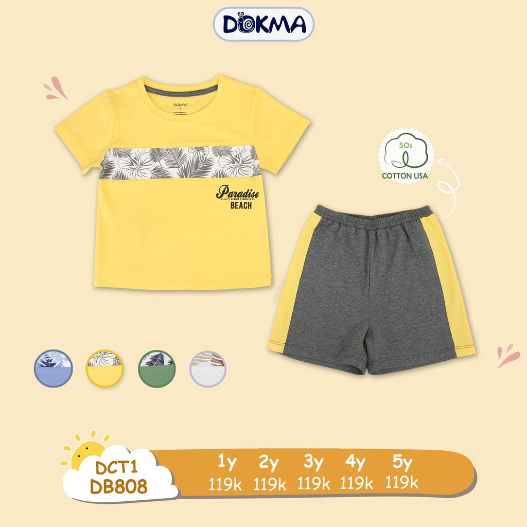 (1-5Y) Bộ cộc tay cotton năng động- DOKMA