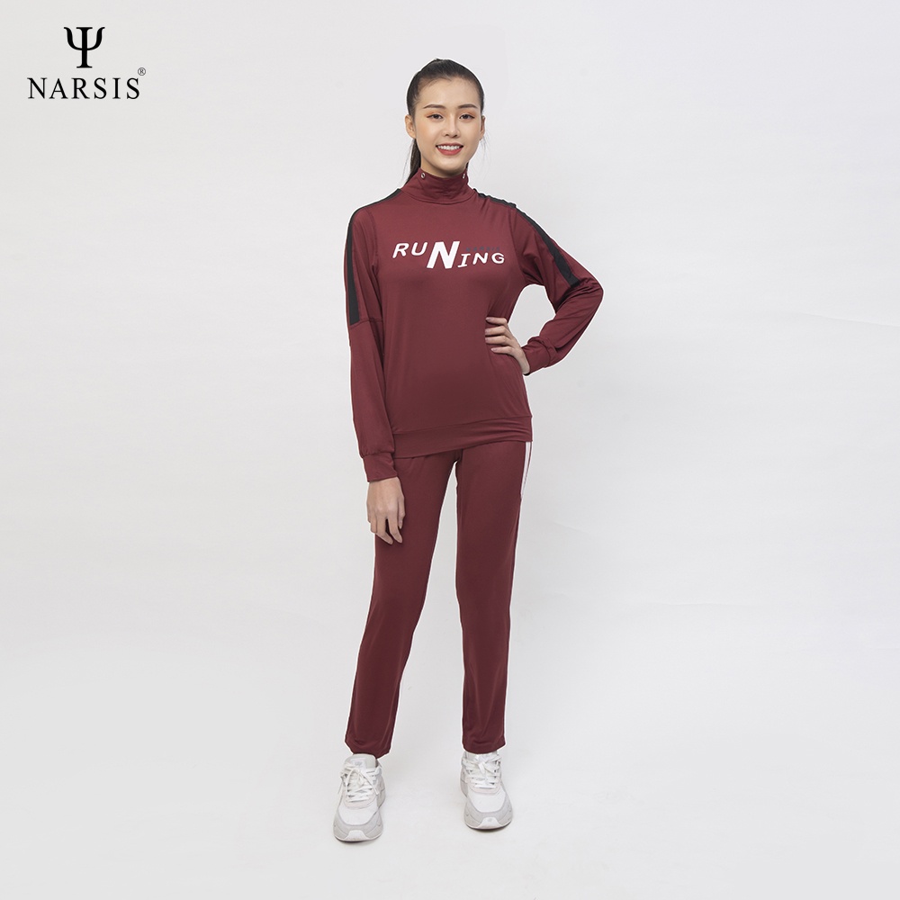 [NEW] Bộ nữ thể thao M0024 Narsis màu mận phối đen trắng Runing thiết kế trẻ trung năng động