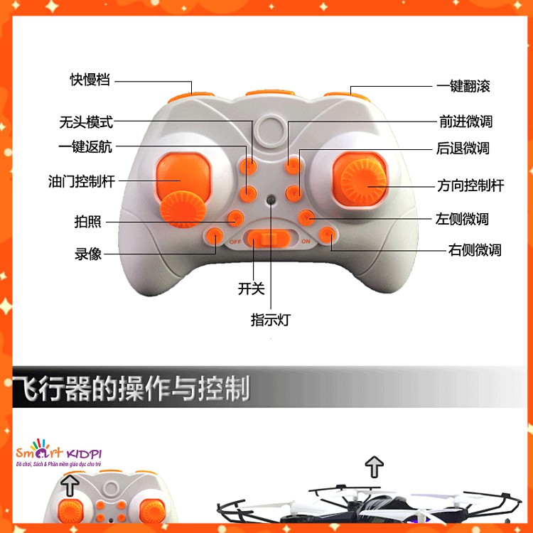 ĐỒ CHƠI KHÁM PHÁ- Máy bay điều khiển từ xa drone 4 cánh HX75