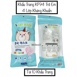 Túi 10 Khẩu Trang _ Khẩu Trang KF94 SkyMask Trẻ Em 4 Lớp Kháng khuẩn .