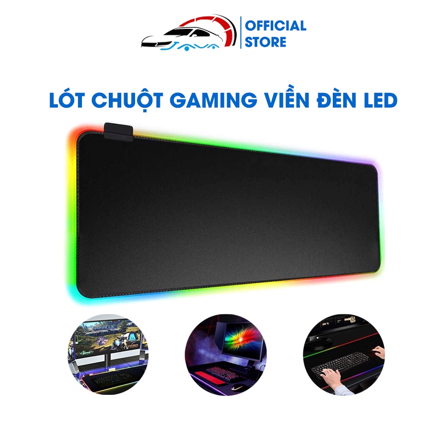 Lót chuột chơi game, bàn di chuột đèn LED RGB loại 1 90x40 và 80x30cm