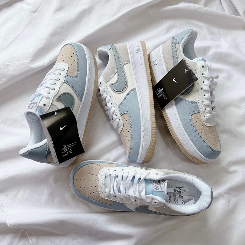 Giày AF1 GC các màu xanh xám hồng cao cấp, giày air force 1 kem tím mới