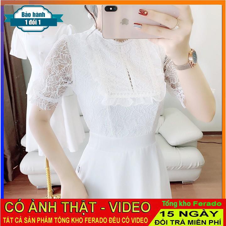[ xả kho ] MiD Váy trắng dự tiệc voan tơ cao cấp pha ren dáng xòe V940 Mie Design kèm ảnh thật