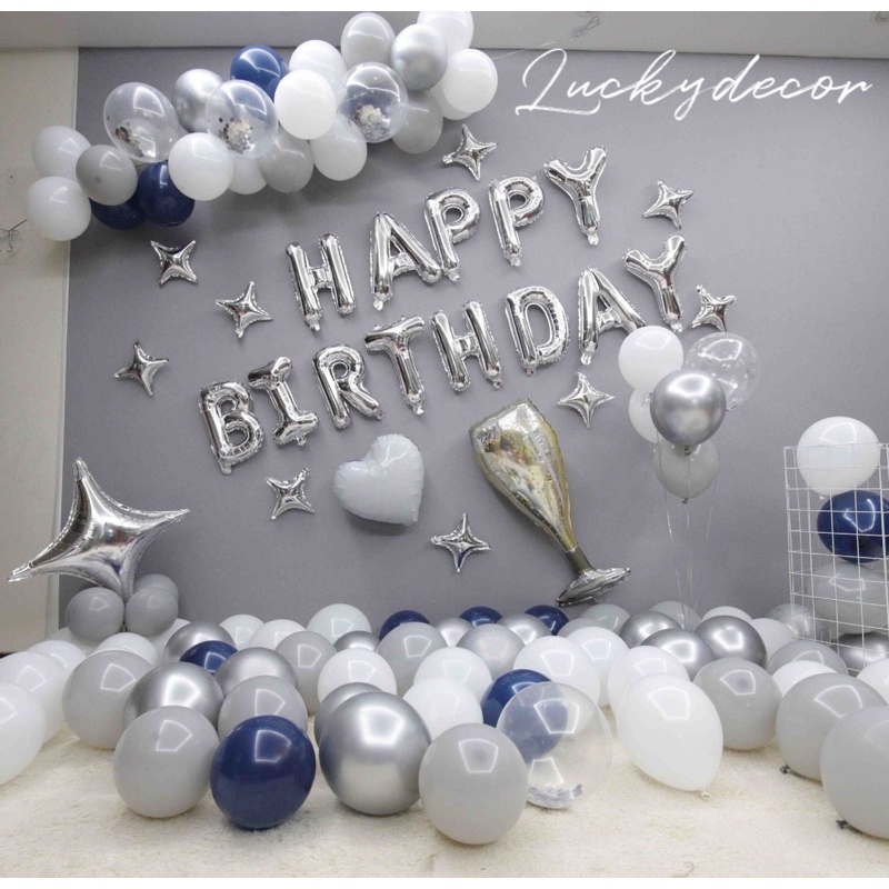 Set Bóng Bay Sinh Nhật AP00-H11 Tặng Kèm Bơm Tay Băng Dính