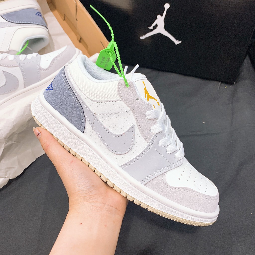 Giày thể thao Jordan 1, Giày Sneaker Jd1 Xám Xanh Giày jodan Paris Nam Nữ Tặng Box