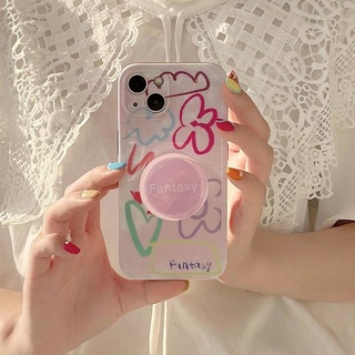 INS Korean Style Graffiti Lines iPhone 13 Apple 12pro Phone Case 11 Bracket Xs Soft XR All-Inclusive Cute Female TaIX