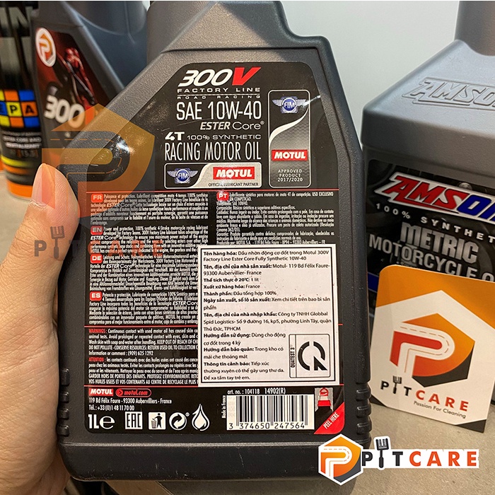 Nhớt Xe PKL Motul 300V Factory Line 10W40 Có Chiết Lẻ Nhập Pháp Tem 3 Lớp Chạy Bốc