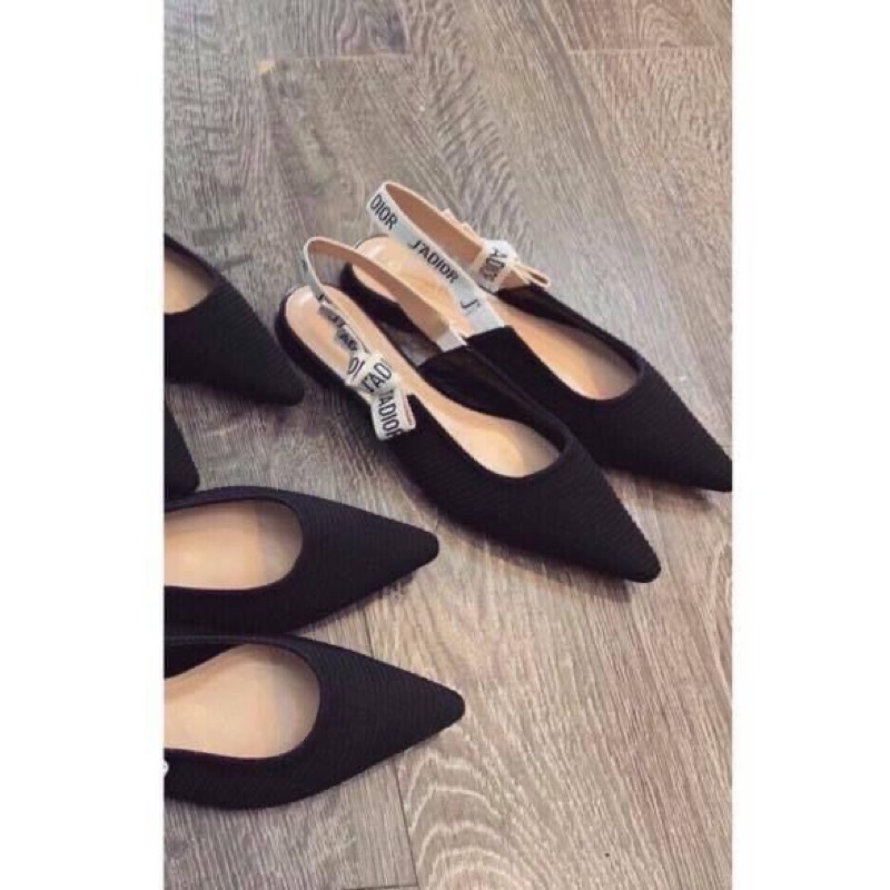 Giày sandal/cao gót nữ hở eo quai dior mũi nhọn bệt mềm êm chân