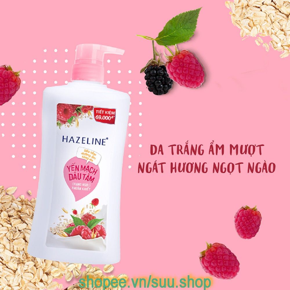 Sữa Tắm Dưỡng Sáng Da 900g Hazeline Yến Mạch & Dâu Tằm, suu.shop Cam Kết Hàng Chính Hãng.