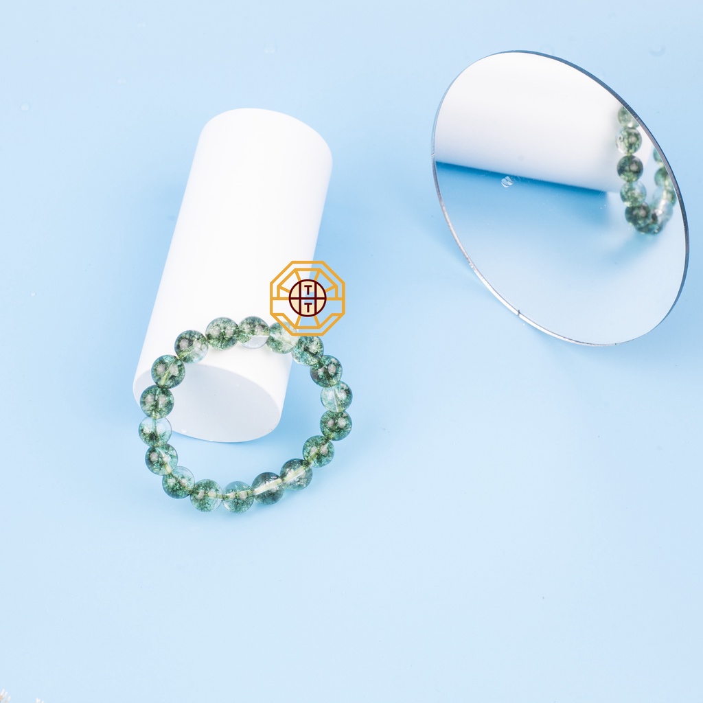 Vòng Tay Phong Thuỷ Đá Ưu Linhh Rêu Tự nhiên [TẶNG HỘP GỖ] nữ mệnh Mộc Hoả - Phong Thủy Tây Tạng