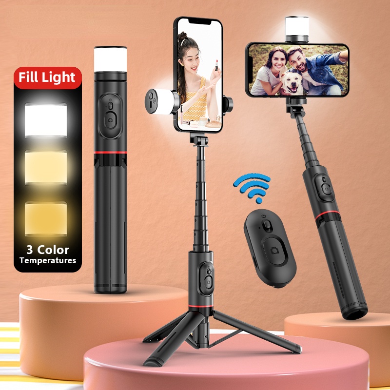 Gậy Selfie Bluetooth Không Dây Q12S Có Đèn Cho Điện Thoại Breo Market