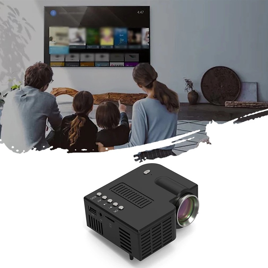 Máy Chiếu LED mini projector tiên tiến mini bỏ túi thế hệ mới 2021 UC28C Độ Sáng 50 Lumens Dùng Cho Gia Đình