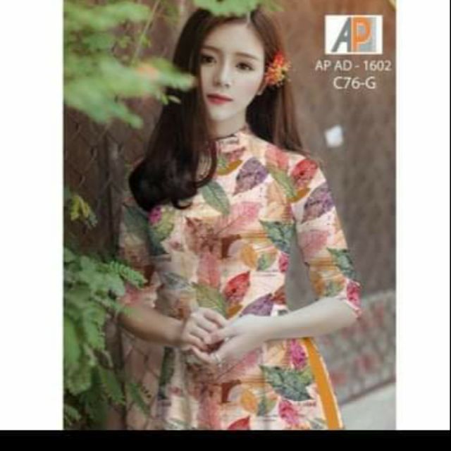 Áo dài in 3d hình lá