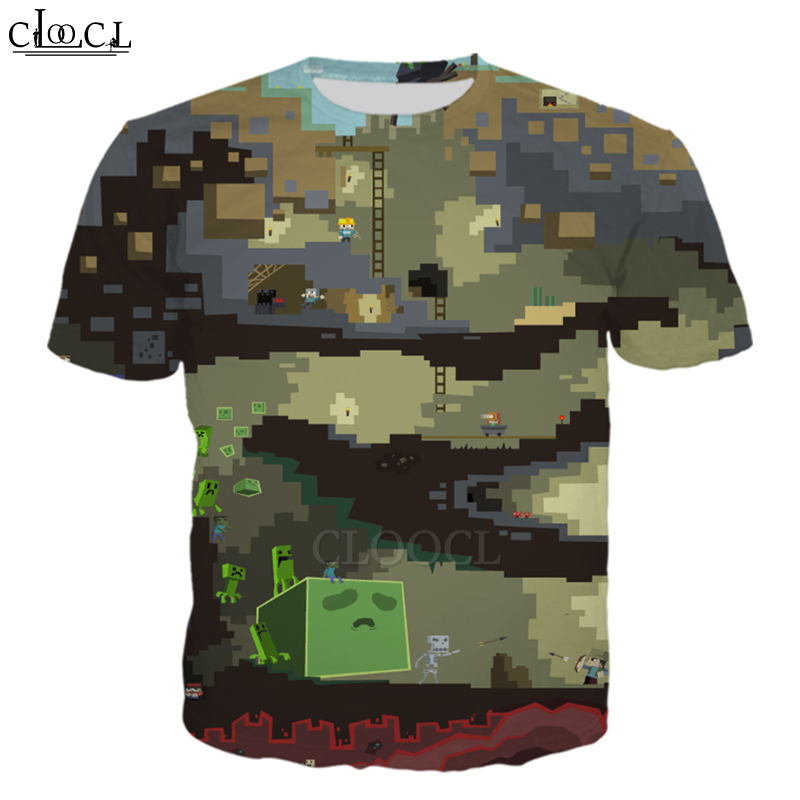 Áo Thun Tay Ngắn In Hình Game Minecraft 3d Cá Tính Cho Nam