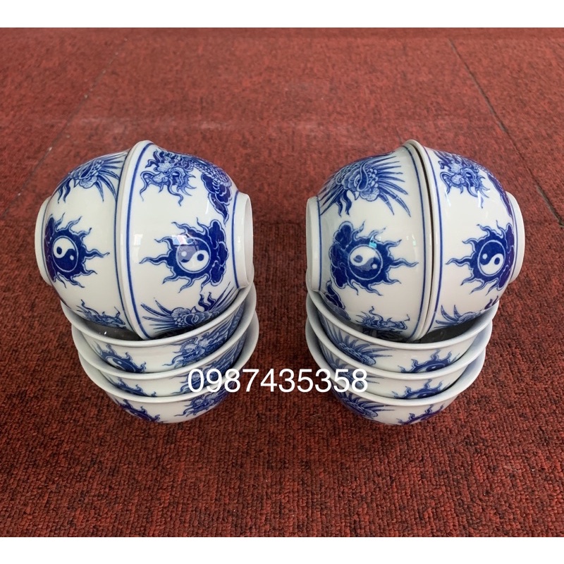 Bộ 10 bát rồng thờ (phụ kiện đồ thờ)
