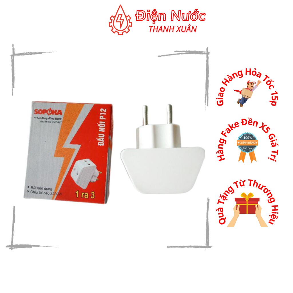 Đầu Nối Điện Đa Năng SOPOKA, Đầu Nối Thông Minh Chịu Tải 2200w Vỏ Nhựa ABS Nhập Khẩu,Chân Đồng Lò Xo Chống Move 9025
